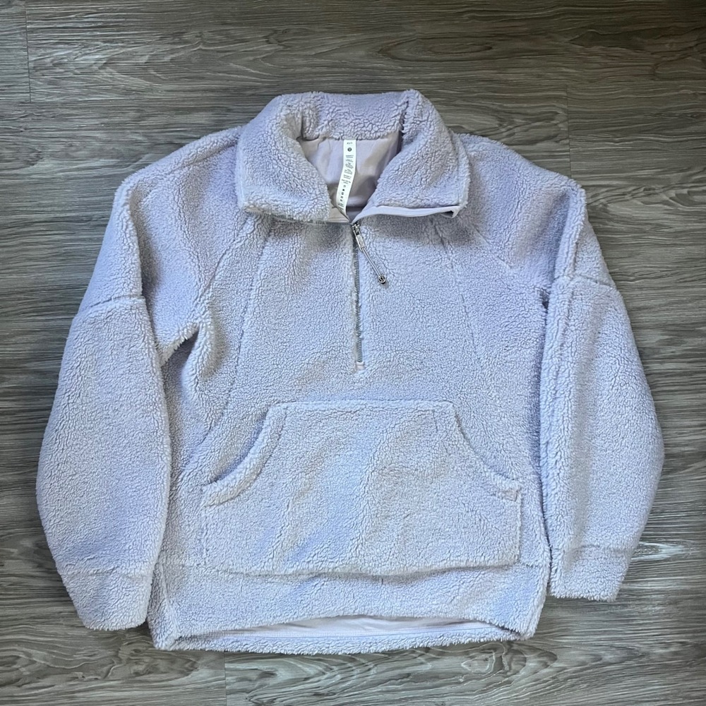 Lululemon Scuba Oversized Sherpa Fleece Half Zip Pullover Lavender XS/S LW3GGCS